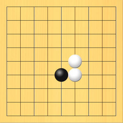 黒が押しを打つ前の図。盤面図、黒5の6。白6の6、白6の5